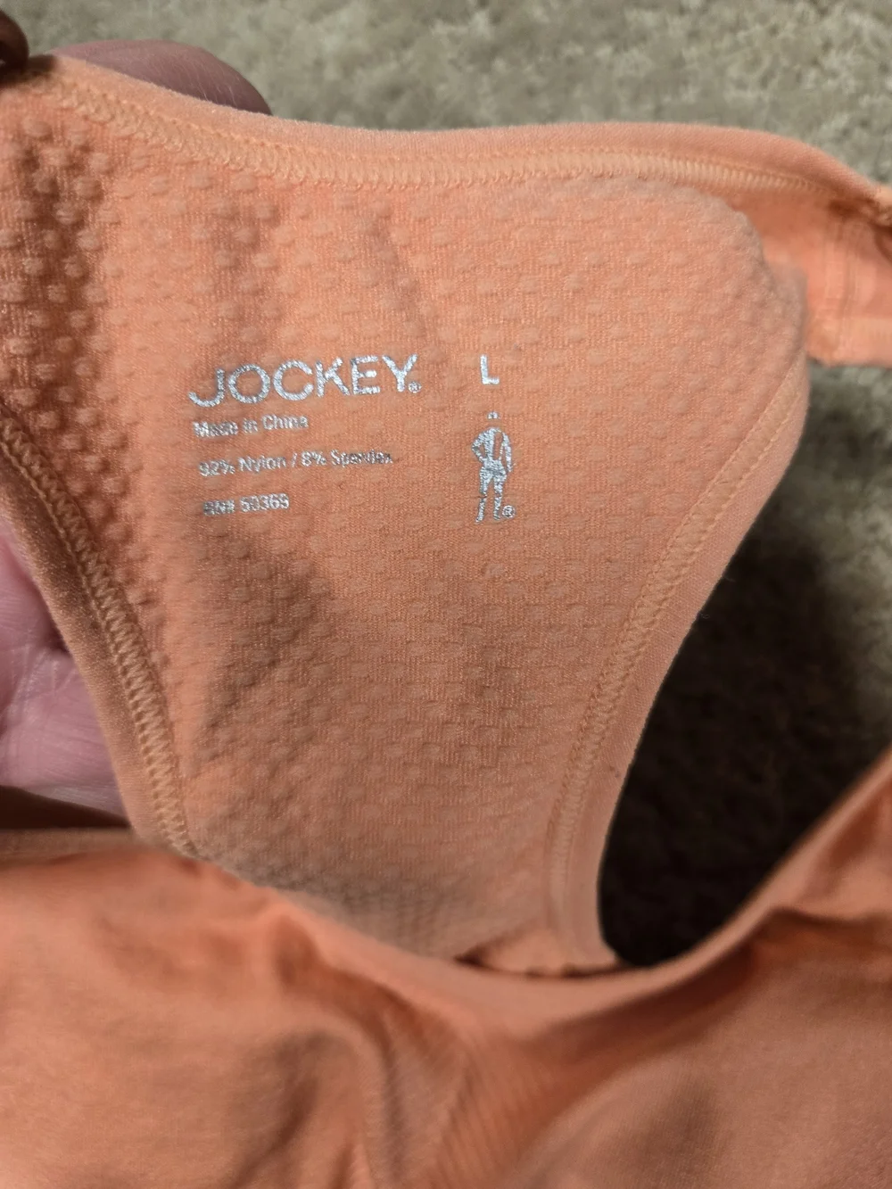 Jockey Peach Racerback Seamless Sports Bra